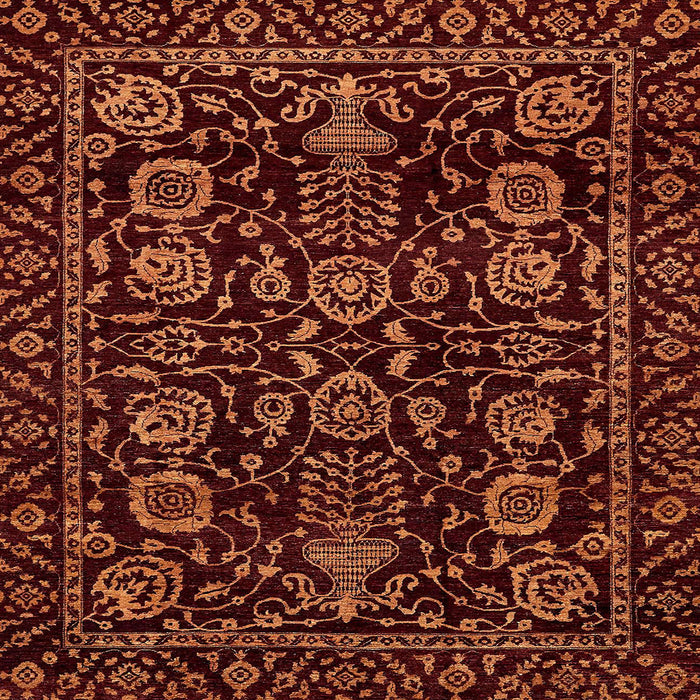 Square Abstract Red Modern Rug, abs443