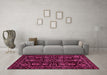 Machine Washable Abstract Pink Modern Rug in a Living Room, wshabs443pnk