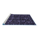 Sideview of Machine Washable Abstract Blue Modern Rug, wshabs443blu