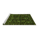 Sideview of Machine Washable Abstract Green Modern Area Rugs, wshabs443grn