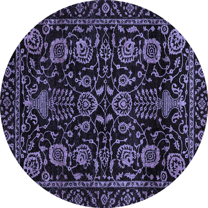 Round Abstract Blue Modern Rug, abs443blu