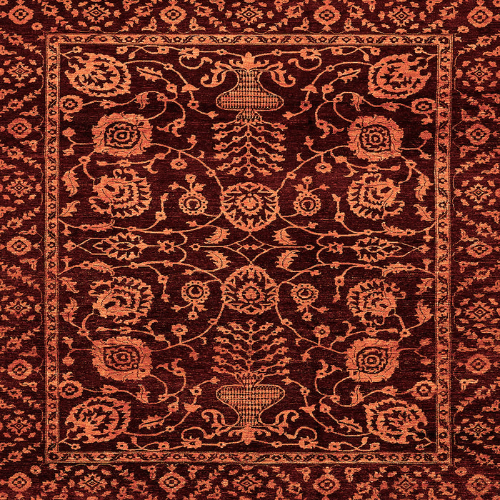 Square Abstract Orange Modern Rug, abs443org