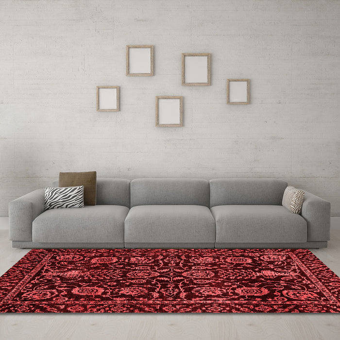 Modern Red Washable Rugs