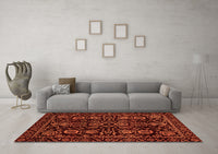 Machine Washable Abstract Orange Modern Rug, wshabs443org