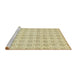 Sideview of Machine Washable Abstract Brass Green Rug, wshabs444