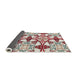 Sideview of Abstract White Gold Modern Rug, abs4440