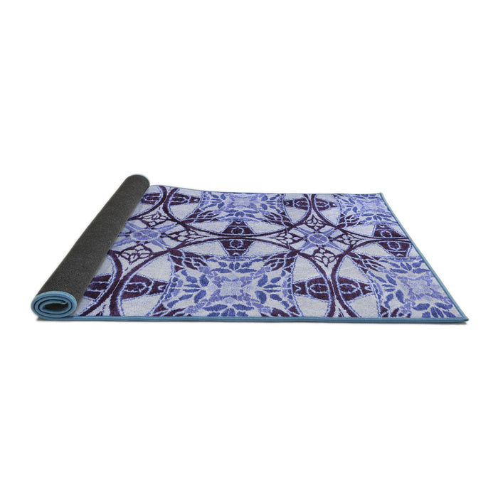 Sideview of Abstract Blue Modern Rug, abs4440blu