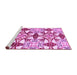 Sideview of Machine Washable Abstract Pink Modern Rug, wshabs4440pnk