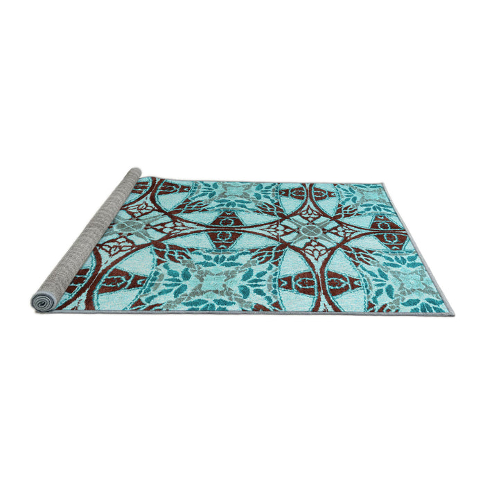 Sideview of Machine Washable Abstract Light Blue Modern Rug, wshabs4440lblu