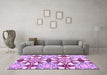 Machine Washable Abstract Purple Modern Area Rugs in a Living Room, wshabs4440pur