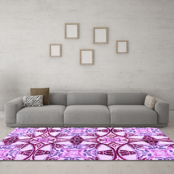 Machine Washable Abstract Purple Modern Area Rugs in a Living Room, wshabs4440pur