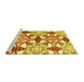 Sideview of Machine Washable Abstract Yellow Modern Rug, wshabs4440yw