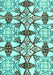 Abstract Turquoise Modern Rug, abs4440turq