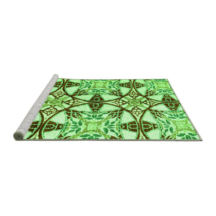 Sideview of Machine Washable Abstract Green Modern Area Rugs, wshabs4440grn