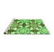 Sideview of Machine Washable Abstract Green Modern Area Rugs, wshabs4440grn