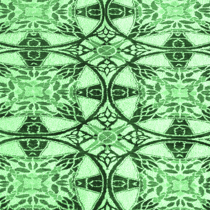 Square Machine Washable Abstract Emerald Green Modern Area Rugs, wshabs4440emgrn