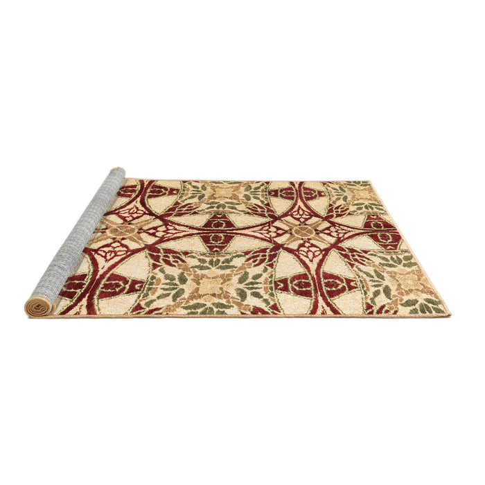 Sideview of Machine Washable Abstract Brown Modern Rug, wshabs4440brn