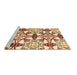 Sideview of Machine Washable Abstract Brown Modern Rug, wshabs4440brn