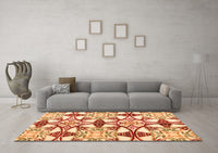 Machine Washable Abstract Orange Modern Rug, wshabs4440org