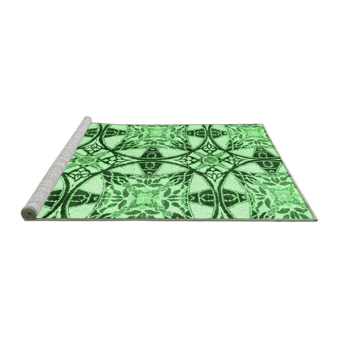 Sideview of Machine Washable Abstract Emerald Green Modern Area Rugs, wshabs4440emgrn