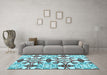 Machine Washable Abstract Light Blue Modern Rug in a Living Room, wshabs4440lblu