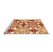 Sideview of Machine Washable Abstract Orange Modern Area Rugs, wshabs4440org