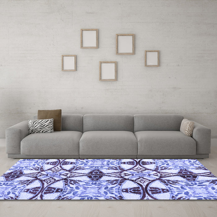 Machine Washable Abstract Blue Modern Rug in a Living Room, wshabs4440blu