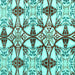 Square Machine Washable Abstract Turquoise Modern Area Rugs, wshabs4440turq