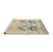 Sideview of Machine Washable Abstract Vanilla Gold Rug, wshabs4441