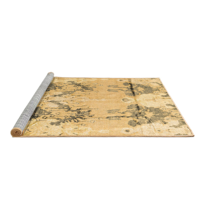 Sideview of Machine Washable Abstract Brown Modern Rug, wshabs4441brn