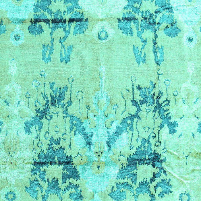 Machine Washable Abstract Turquoise Modern Area Rugs, wshabs4441turq