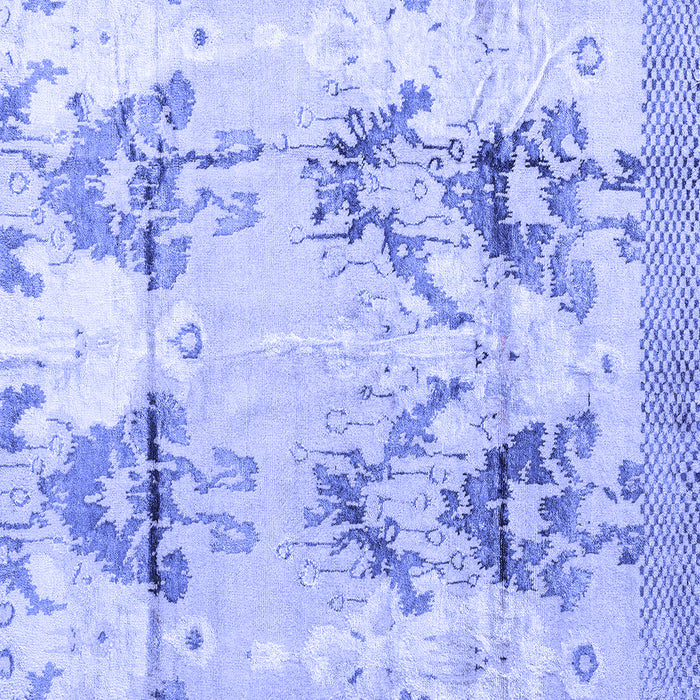 Square Abstract Blue Modern Rug, abs4441blu