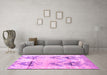 Machine Washable Abstract Pink Modern Rug in a Living Room, wshabs4441pnk