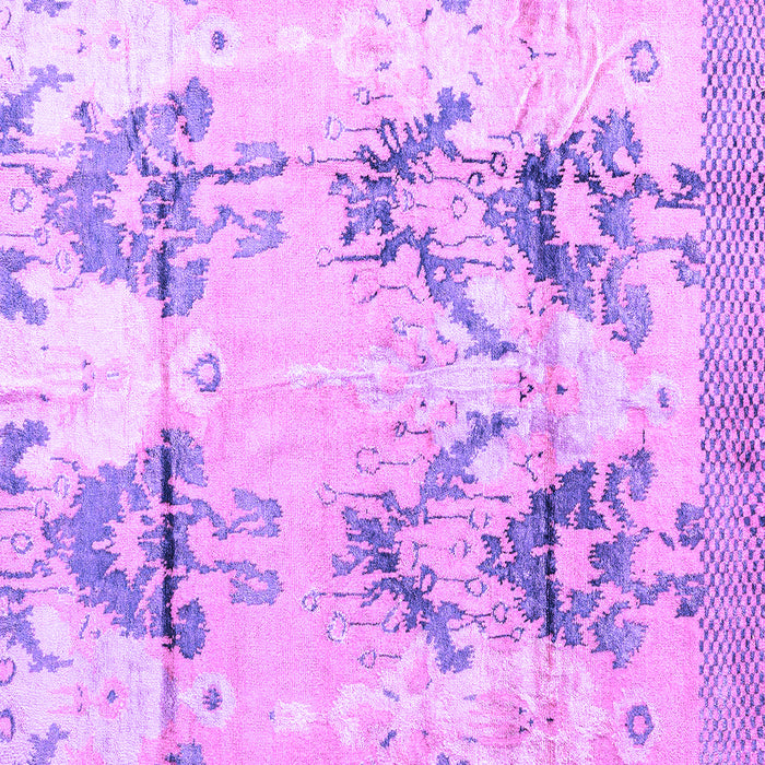 Square Machine Washable Abstract Purple Modern Area Rugs, wshabs4441pur