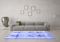 Machine Washable Abstract Blue Modern Rug, wshabs4441blu