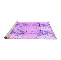 Sideview of Machine Washable Abstract Purple Modern Area Rugs, wshabs4441pur