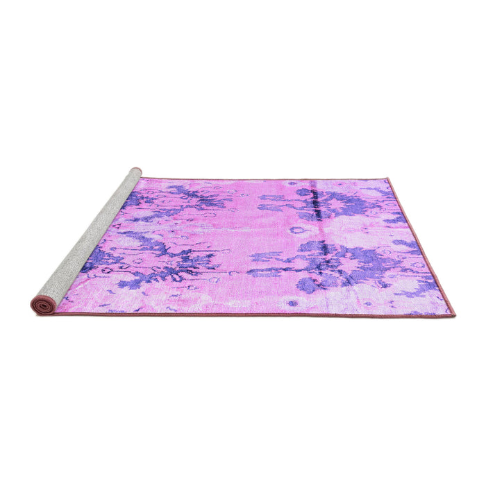 Sideview of Machine Washable Abstract Purple Modern Area Rugs, wshabs4441pur