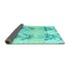 Sideview of Abstract Turquoise Modern Rug, abs4441turq