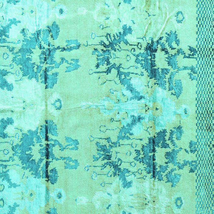 Square Abstract Turquoise Modern Rug, abs4441turq