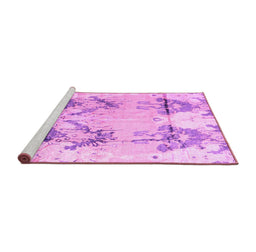 Sideview of Machine Washable Abstract Pink Modern Rug, wshabs4441pnk