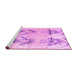 Sideview of Machine Washable Abstract Pink Modern Rug, wshabs4441pnk