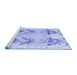 Sideview of Machine Washable Abstract Blue Modern Rug, wshabs4441blu