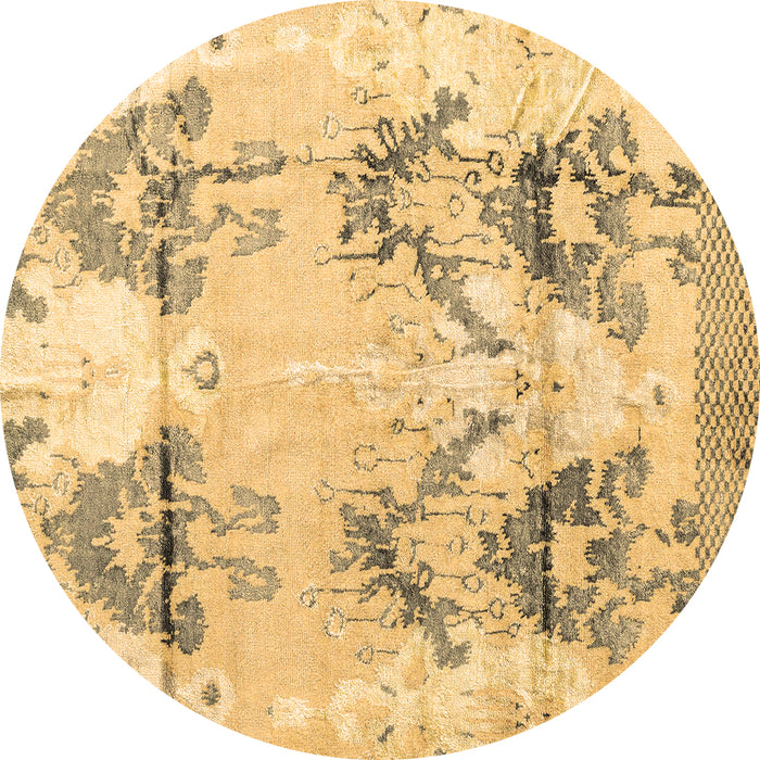 Round Abstract Brown Modern Rug, abs4441brn