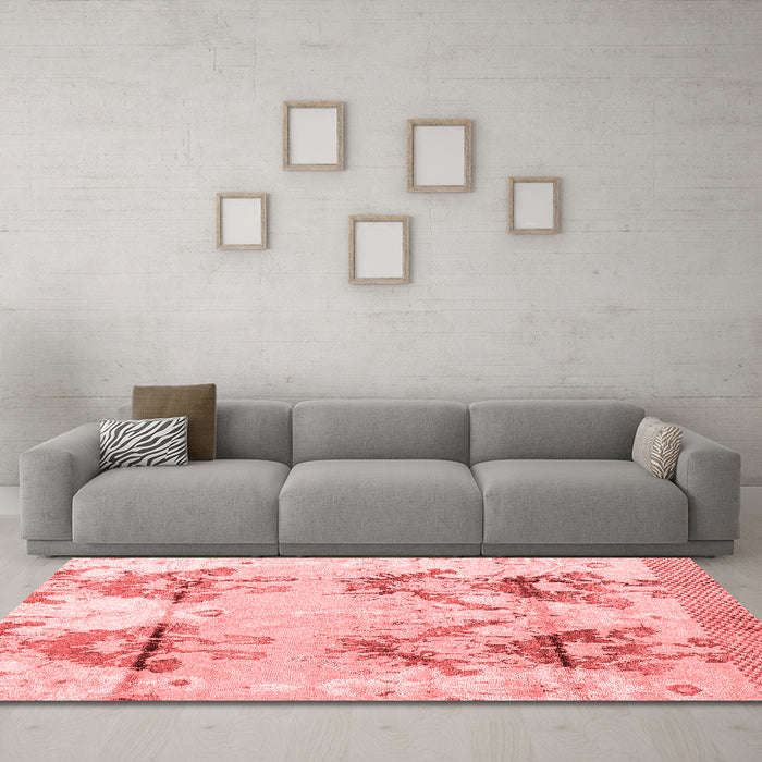 Modern Red Washable Rugs