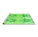 Sideview of Machine Washable Abstract Green Modern Area Rugs, wshabs4441grn