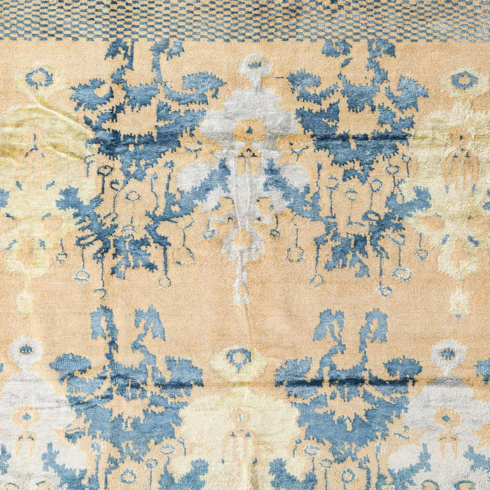 Square Machine Washable Abstract Vanilla Gold Rug, wshabs4441