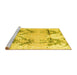 Sideview of Machine Washable Abstract Yellow Modern Rug, wshabs4441yw