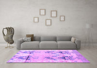 Machine Washable Abstract Purple Modern Rug, wshabs4441pur