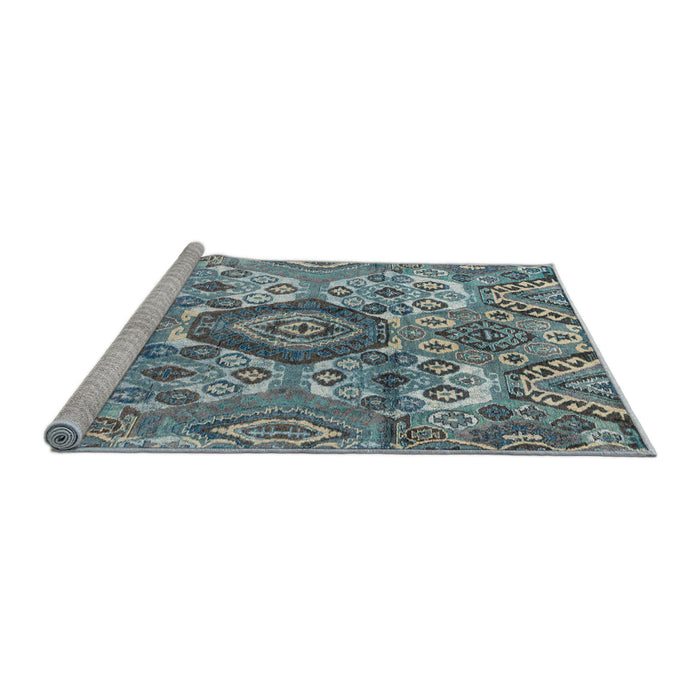 Sideview of Machine Washable Abstract Baby Blue Rug, wshabs4442