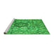 Sideview of Machine Washable Abstract Green Modern Area Rugs, wshabs4442grn